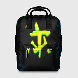 Рюкзак женский Doom соты кислотное лого, цвет: 3D-принт