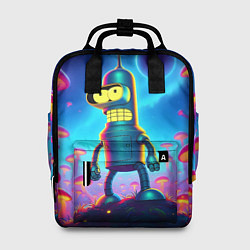 Рюкзак женский Сынишка Бендера в сказочном лесу светящихся грибов, цвет: 3D-принт