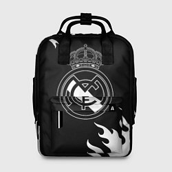 Рюкзак женский Real Madrid белый огонь текстура, цвет: 3D-принт