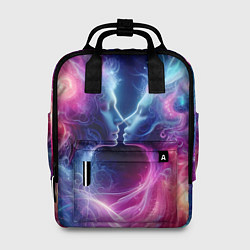 Рюкзак женский Космический поцелуй - неоновое свечение, цвет: 3D-принт