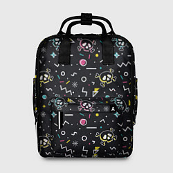 Рюкзак женский Паттерн с черепами и геометрическими фигурами в ст, цвет: 3D-принт