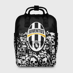 Рюкзак женский Ювентус черно белые черепа, цвет: 3D-принт