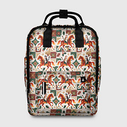 Рюкзак женский Винтажные коты всадники на лошади, цвет: 3D-принт