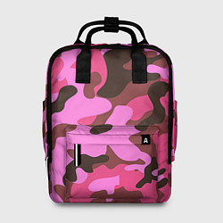 Рюкзак женский Камуфляж: розовый/коричневый, цвет: 3D-принт