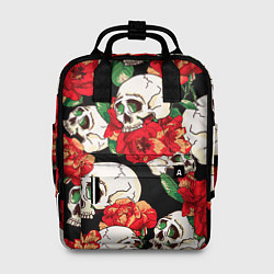 Рюкзак женский Черепки и розы, цвет: 3D-принт