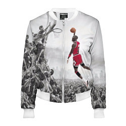 Бомбер женский Michael Jordan NBA, цвет: 3D-белый