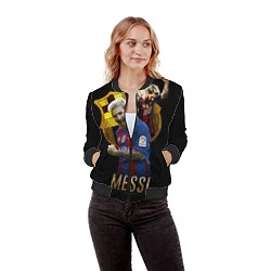 Бомбер женский Messi Star, цвет: 3D-черный — фото 2