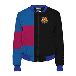 Бомбер женский Barcelona FC: Black style, цвет: 3D-синий