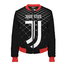 Бомбер женский FC Juventus: Black Lines, цвет: 3D-красный