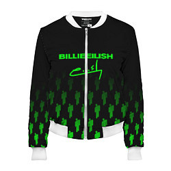 Бомбер женский Billie Eilish: Green & Black Autograph, цвет: 3D-белый