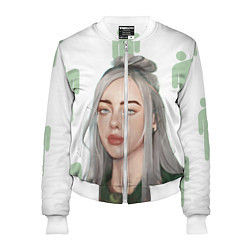 Бомбер женский Billie Eilish, цвет: 3D-белый