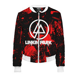 Бомбер женский Linkin Park, цвет: 3D-белый