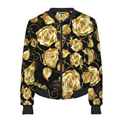 Бомбер женский Golden Roses, цвет: 3D-черный