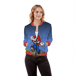 Бомбер женский Mario, цвет: 3D-красный — фото 2