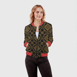 Бомбер женский Versace classic pattern, цвет: 3D-красный — фото 2