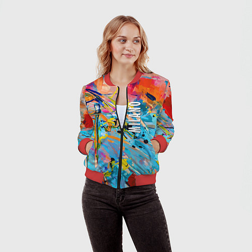 Женский бомбер Vanguard fashion pattern Milano / 3D-Красный – фото 3