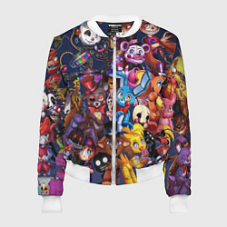 Бомбер женский Cute Fnaf Pattern, цвет: 3D-белый