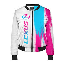 Бомбер женский Lexus neon gradient style: по-вертикали, цвет: 3D-черный