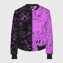 Бомбер женский Dead inside purple black, цвет: 3D-черный