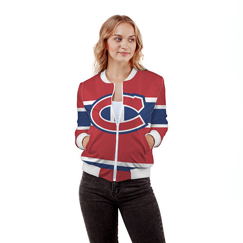 Женский бомбер Montreal Canadiens / 3D-Белый – фото 3