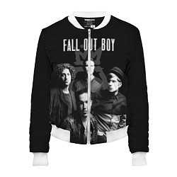 Бомбер женский Fall out boy band, цвет: 3D-белый