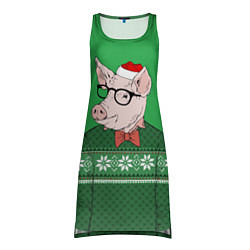 Туника женская New Year: Hipster Piggy, цвет: 3D-принт