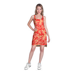 Туника женская Оранжевый камуфляж, цвет: 3D-принт — фото 2