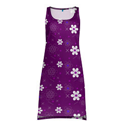 Туника женская Узор цветы на фиолетовом фоне, цвет: 3D-принт