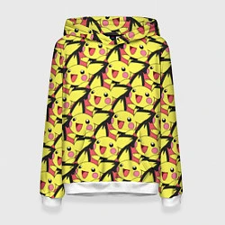 Толстовка-худи женская Pikachu, цвет: 3D-белый