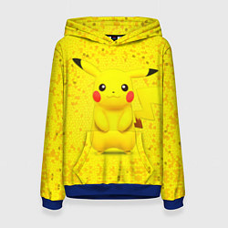 Толстовка-худи женская Pikachu, цвет: 3D-синий