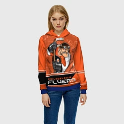 Толстовка-худи женская Philadelphia Flyers, цвет: 3D-синий — фото 2