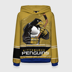 Толстовка-худи женская Pittsburgh Penguins, цвет: 3D-синий