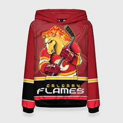 Толстовка-худи женская Calgary Flames, цвет: 3D-черный