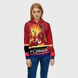 Толстовка-худи женская Calgary Flames, цвет: 3D-синий — фото 2