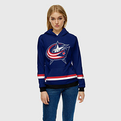 Толстовка-худи женская Columbus Blue Jackets, цвет: 3D-черный — фото 2