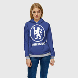 Толстовка-худи женская Chelsea FC, цвет: 3D-меланж — фото 2