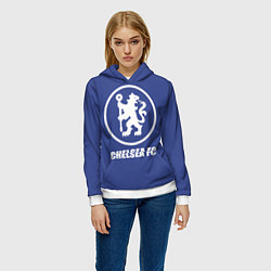 Толстовка-худи женская Chelsea FC, цвет: 3D-белый — фото 2