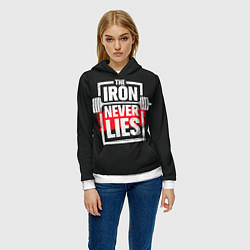 Толстовка-худи женская The iron never lies, цвет: 3D-белый — фото 2