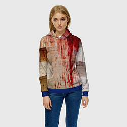 Толстовка-худи женская Бинты 1, цвет: 3D-синий — фото 2