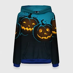 Толстовка-худи женская Halloween3, цвет: 3D-синий