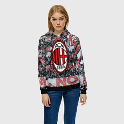 Толстовка-худи женская Milan FC, цвет: 3D-черный — фото 2