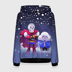Толстовка-худи женская Sans & Papyrus, цвет: 3D-черный