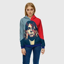 Толстовка-худи женская Kurt Cobain, цвет: 3D-синий — фото 2