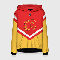 Толстовка-худи женская NHL: Calgary Flames, цвет: 3D-черный
