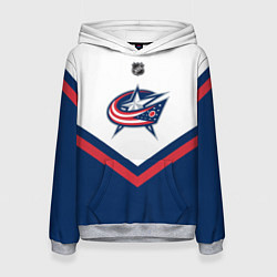 Толстовка-худи женская NHL: Columbus Blue Jackets, цвет: 3D-меланж