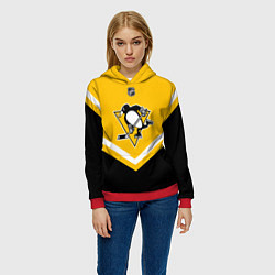 Толстовка-худи женская NHL: Pittsburgh Penguins, цвет: 3D-красный — фото 2