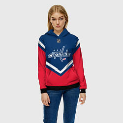 Толстовка-худи женская NHL: Washington Capitals, цвет: 3D-черный — фото 2