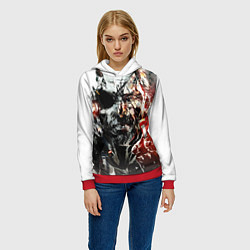 Толстовка-худи женская Metal gear solid 5, цвет: 3D-красный — фото 2