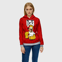 Толстовка-худи женская Duff Beer, цвет: 3D-меланж — фото 2