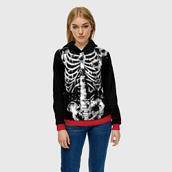 Толстовка-худи женская Floral Skeleton, цвет: 3D-красный — фото 2